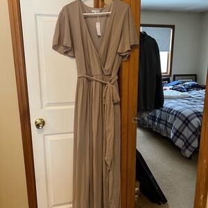 Elegant Taupe Maxi Dress by Baltic Born BNWT